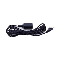 HELIX Lamphållare med svart tvinnad kabel, E27
