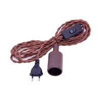 HELIX Lamphållare med brun tvinnad kabel, E27
