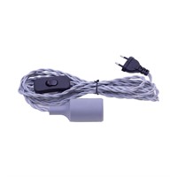 HELIX Lamphållare med grå tvinnad kabel, E27